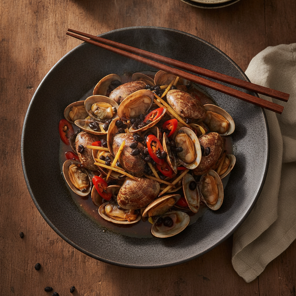 Stir-Fried Clams with Black Bean and Ginger (豉椒炒蜆)