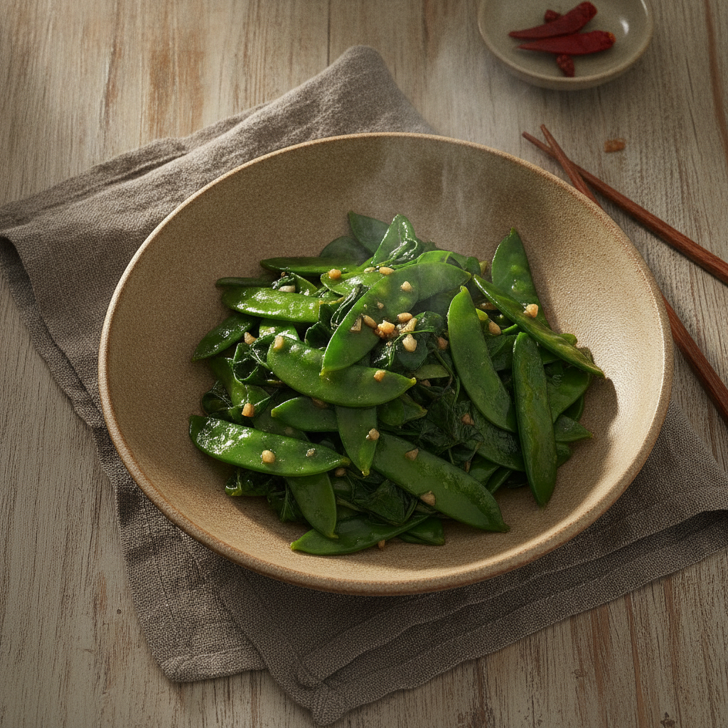 Stir Fried Snow Pea Leaves with Garlic