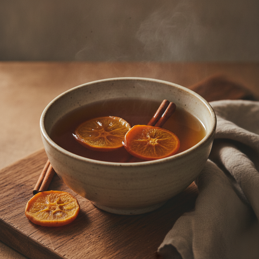 Refreshing Cinnamon Ginger Punch with Dried Persimmon
