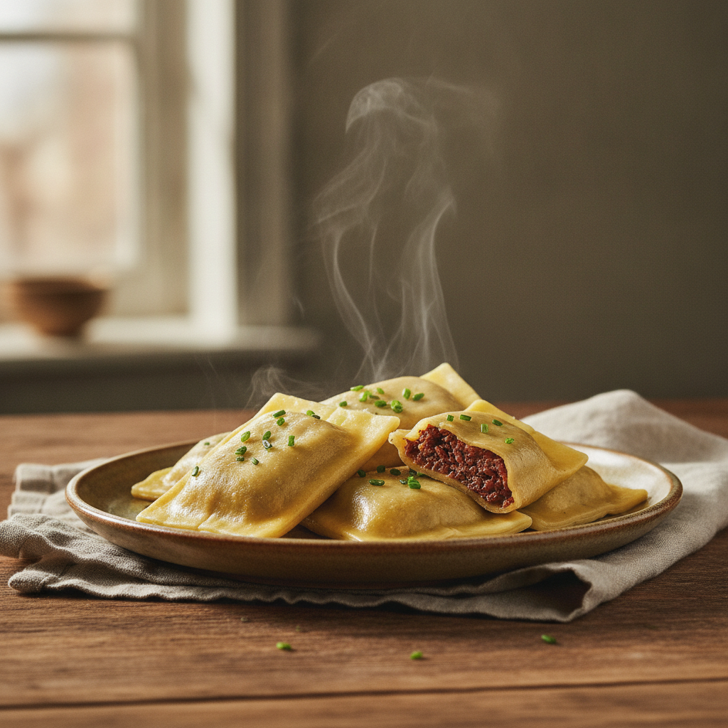 Swabian Maultaschen Pasta Pockets with Savory Meat Filling