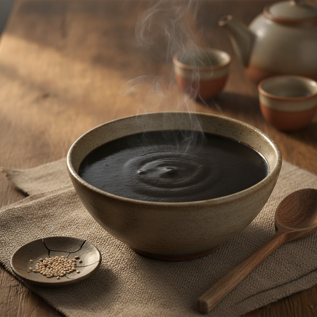 Sweet Black Sesame Soup Traditional Dessert