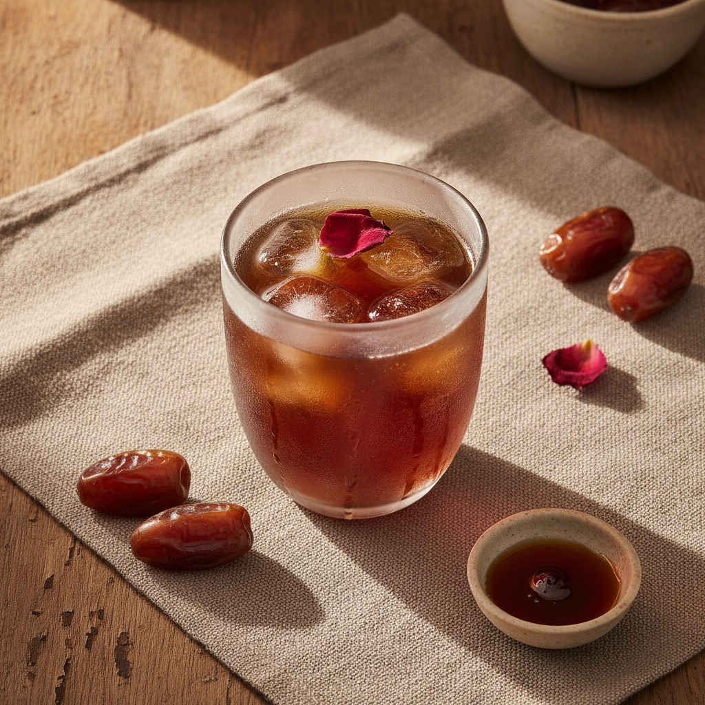 Refreshing Sweet Date Syrup Drink with Rosewater