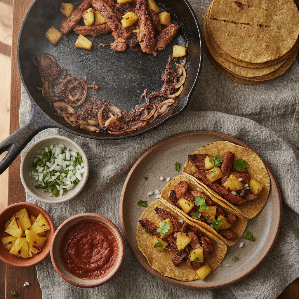 Tacos al Pastor: Achiote, Pineapple, and the Trompo Method at Home