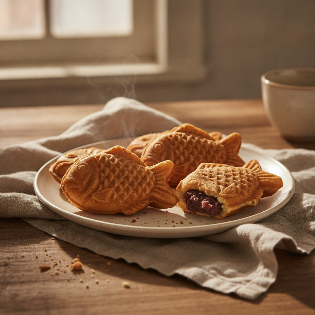 Taiyaki: Fish-Shaped Sweet Red Bean Cake