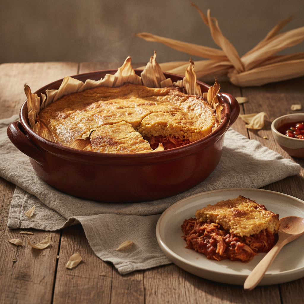 Tamal de Cazuela — Baked Mexican Tamale Casserole, No Wrapping Required