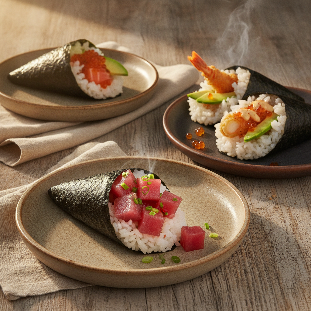Temaki Sushi: Hand-Rolled Seaweed, Rice, and Fillings