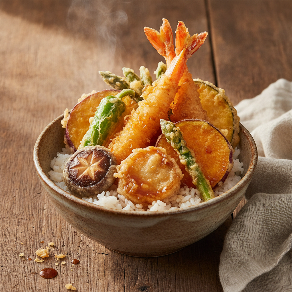 Tendon: Tempura Shrimp and Vegetable Rice Bowl