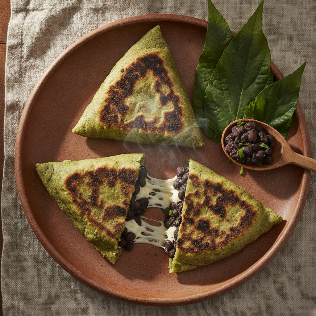 Tetelas de Hoja Santa — Triangular Oaxacan Masa Pockets with Black Beans and Quesillo