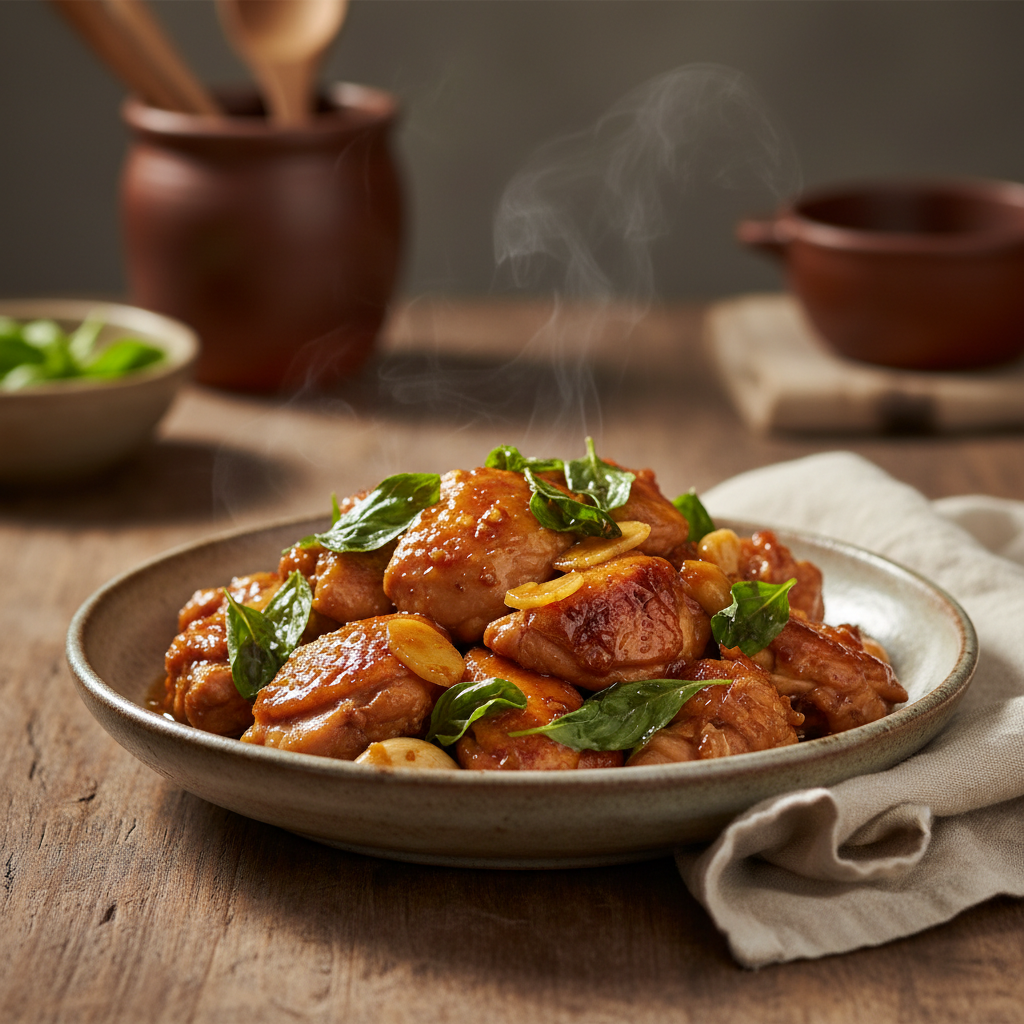 Three-Cup Chicken (San Bei Ji): Taiwanese Basil Braise