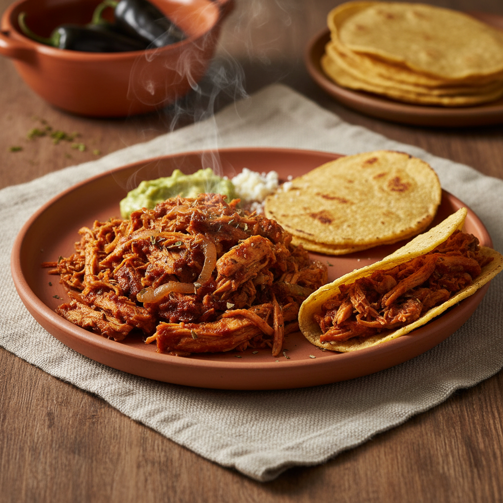 Tinga de Pollo — Chipotle-braised shredded chicken