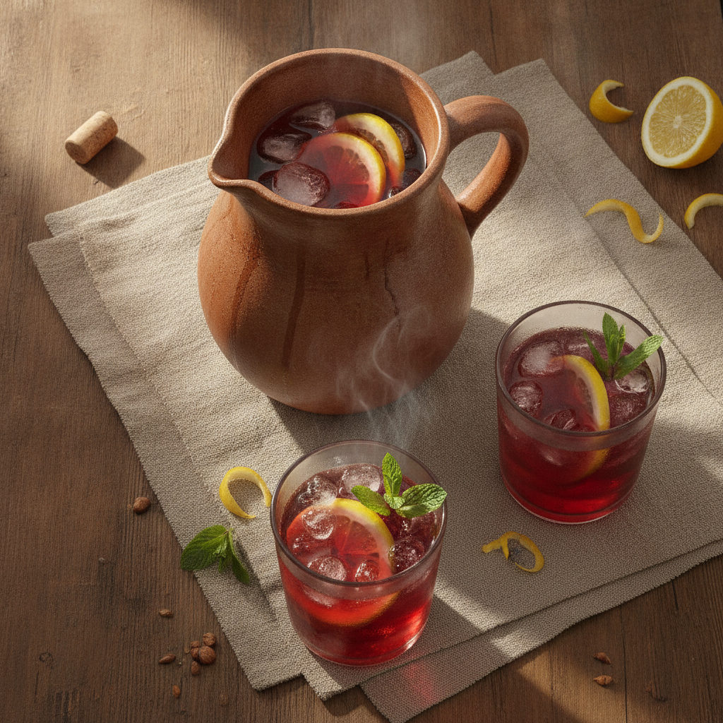 Refreshing Summer Red Wine Drink with Lemon
