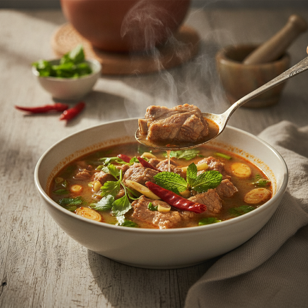 Spicy Northeastern Thai Pork Ribs Soup