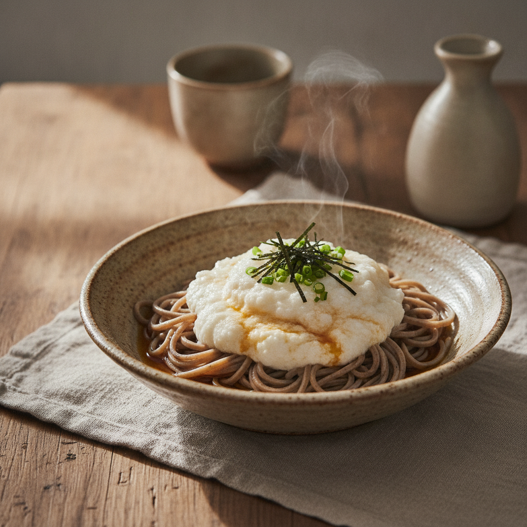 Buckwheat Noodles Topped with Grated Yam