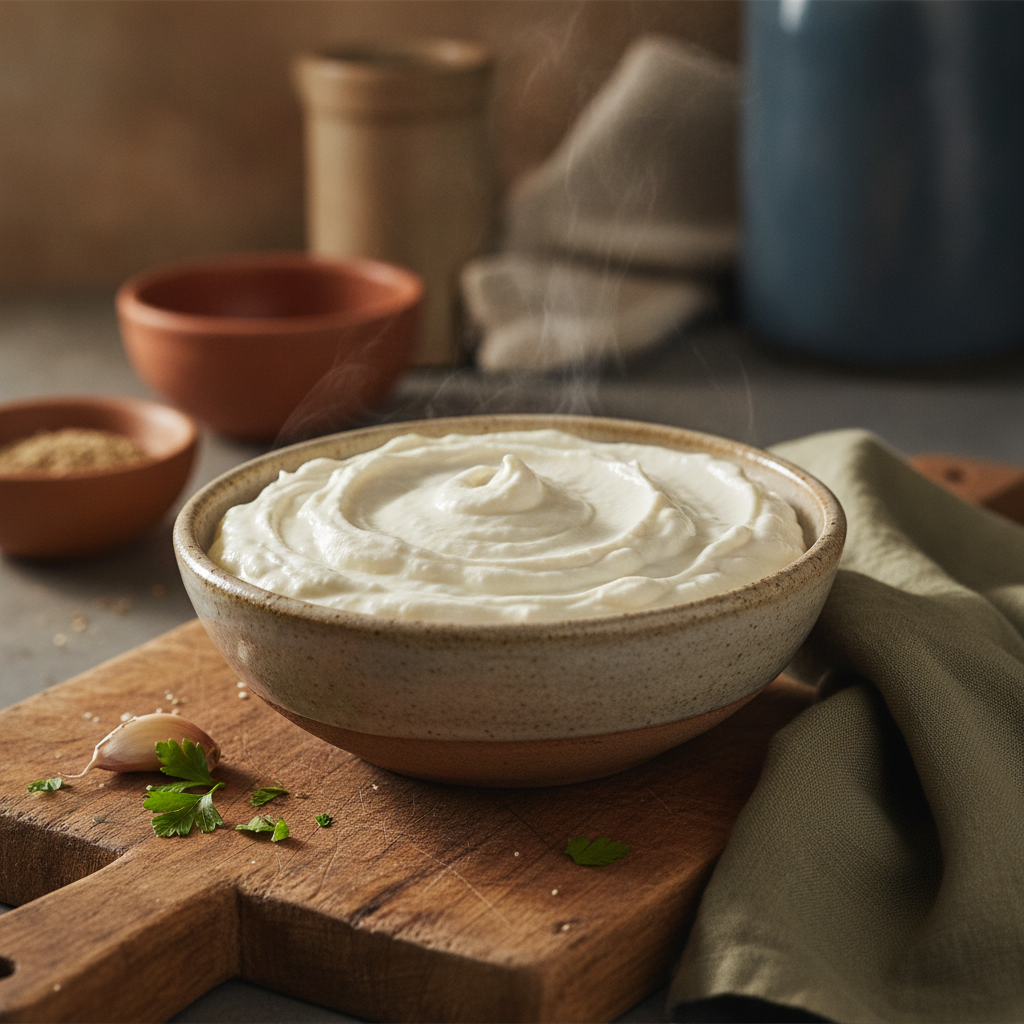Creamy Lebanese Garlic Sauce Dip