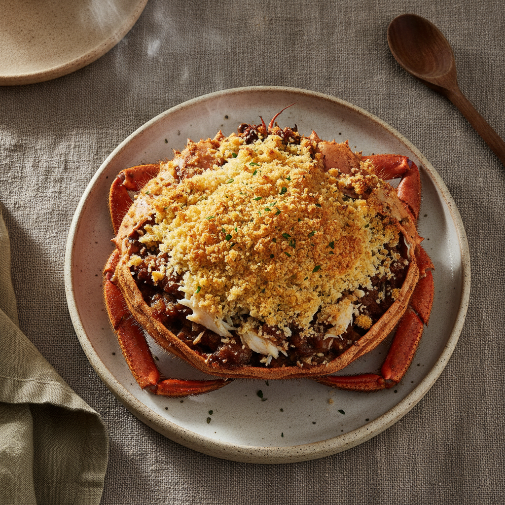 Txangurro al Horno (Basque Baked Stuffed Spider Crab)