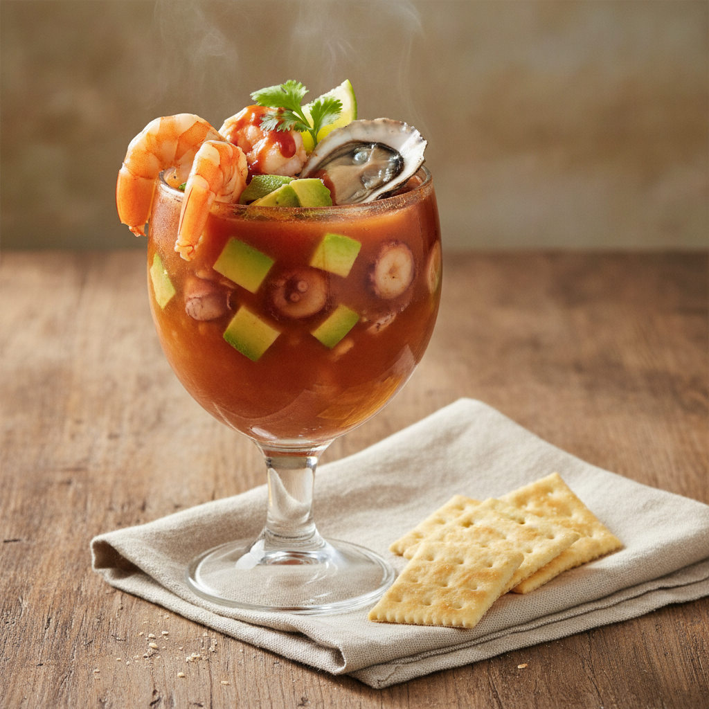 Vuelve a la Vida — Mexican Gulf Coast Seafood Cocktail with Avocado
