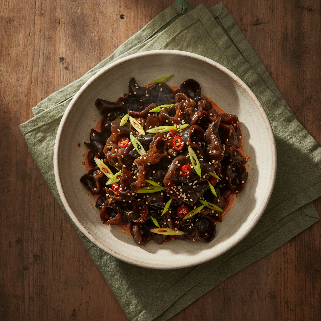 Chili Oil Wood Ear Mushroom Salad (黑木耳凉拌) — The Crunch You Didn't Expect
