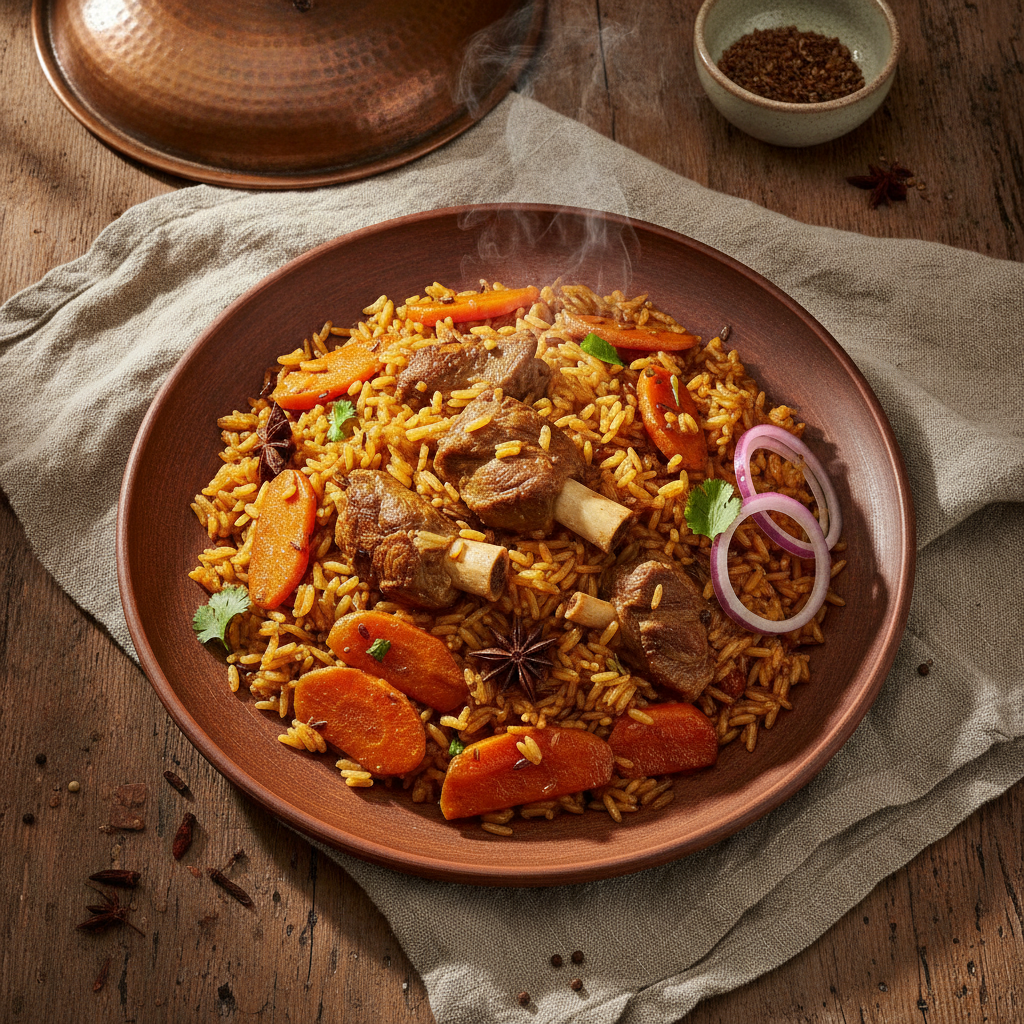 Xinjiang Lamb and Rice Pilaf (Zhuafan): The Silk Road One-Pot