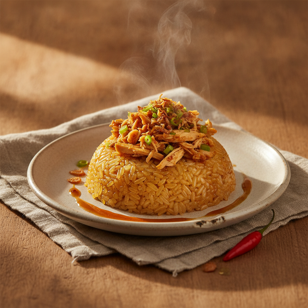 Savory Sticky Rice with Shredded Chicken
