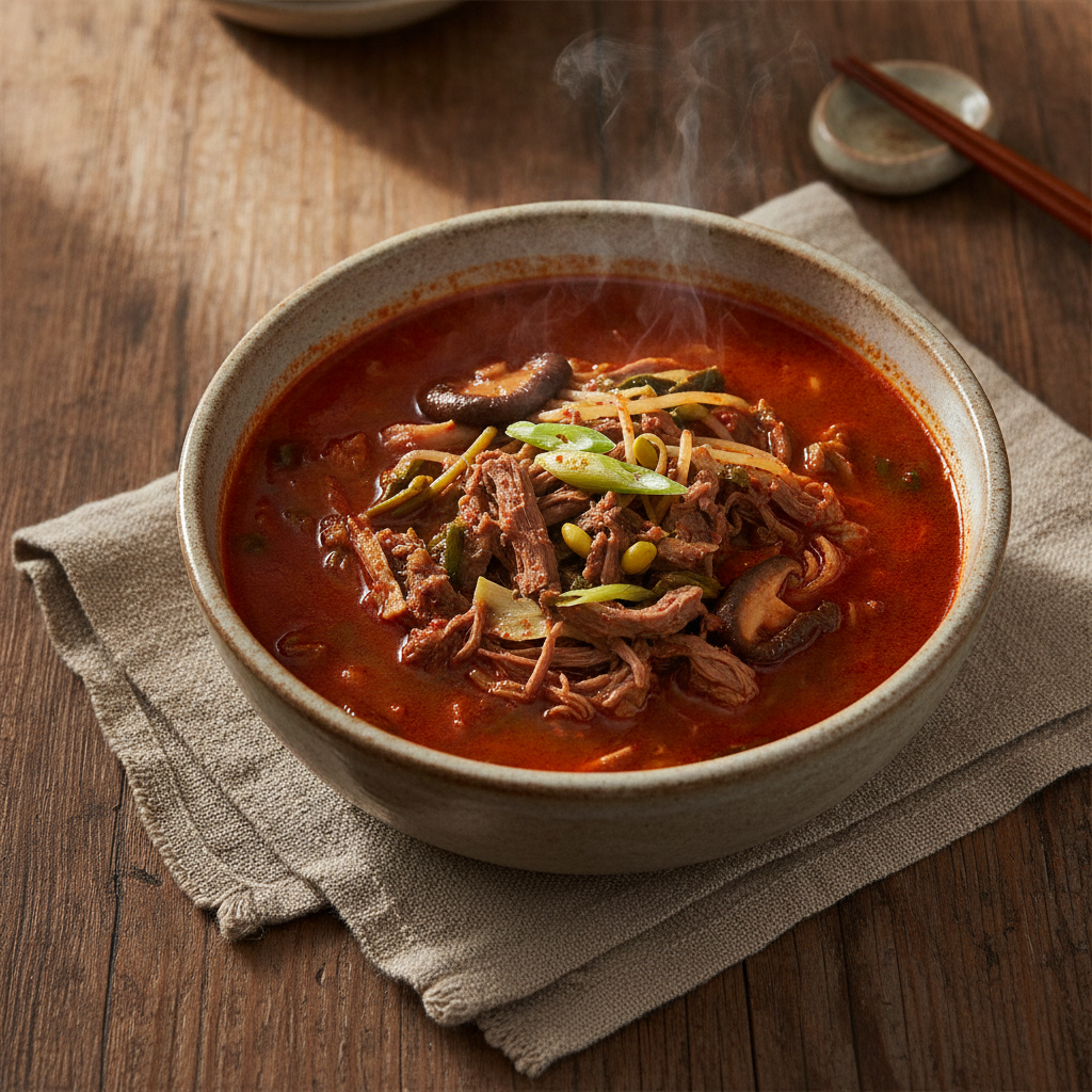 Spicy Shredded Beef and Vegetable Soup