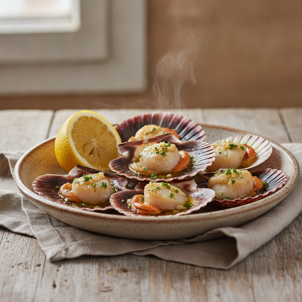 Zamburiñas al Horno — Galician Baked Queen Scallops